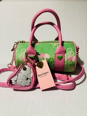 Juicy Couture retro green multi mini barrel bag BNWT